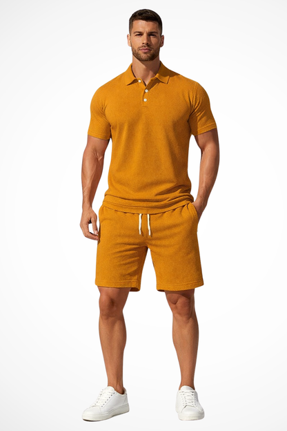 Lex – Conjunto de Polo y Shorts Texturizados para Hombre
