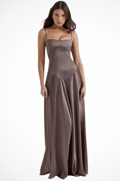 Lorenna – Vestido Maxi de Satén con Corsé para Boda