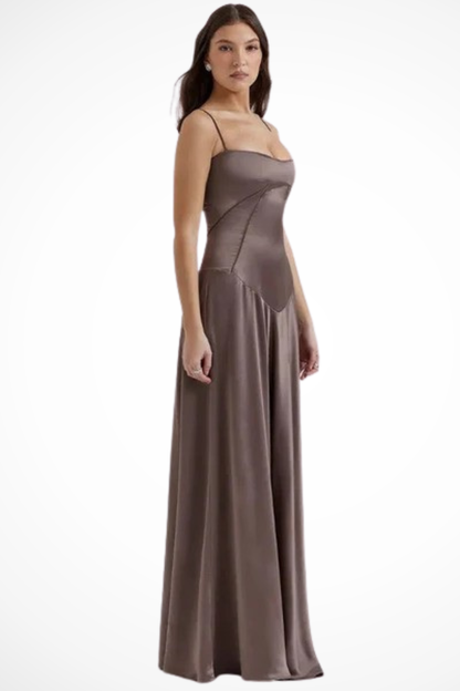 Lorenna – Vestido Maxi de Satén con Corsé para Boda
