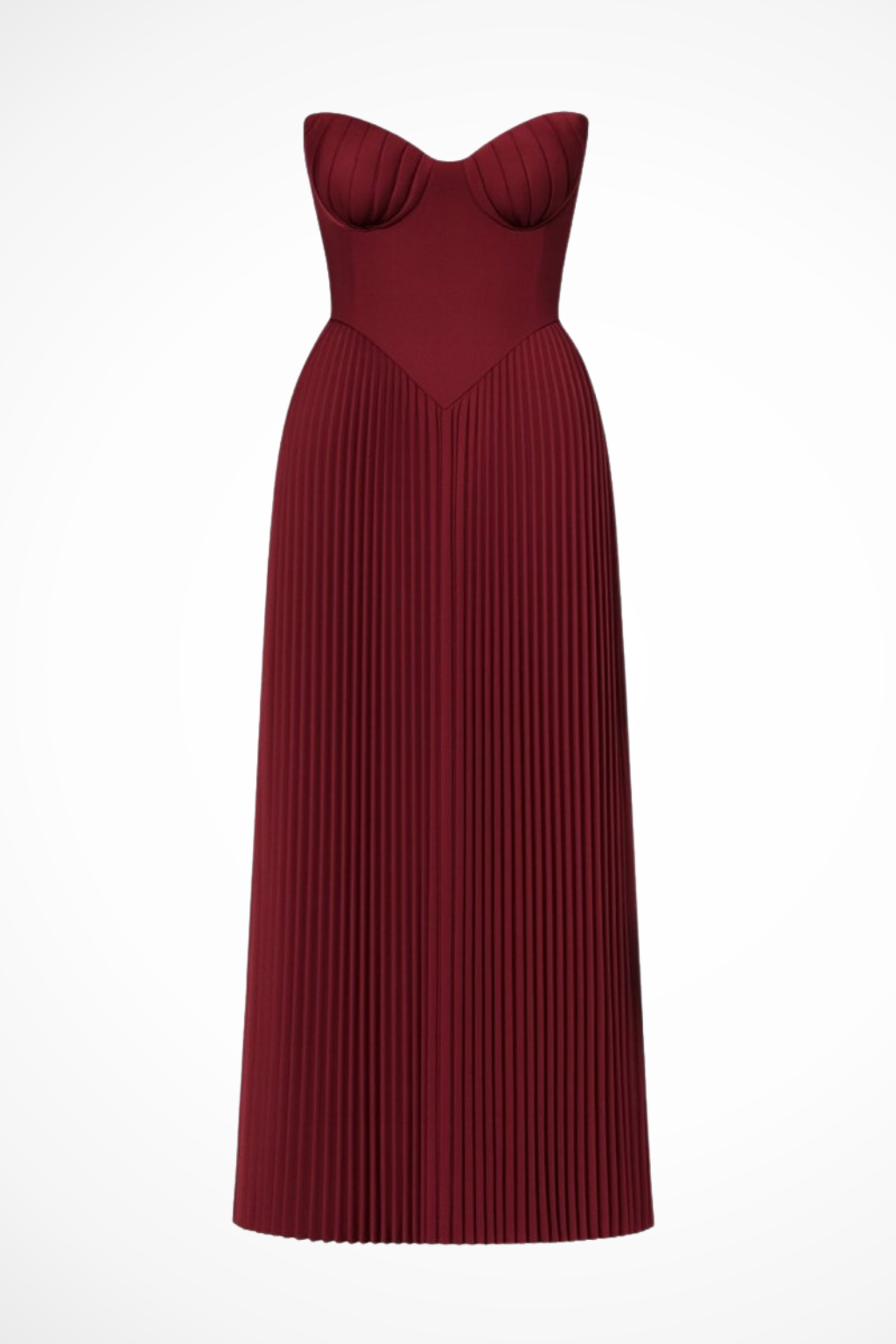 Vivienne – Vestido Maxi Plisado sin Tirantes para Boda