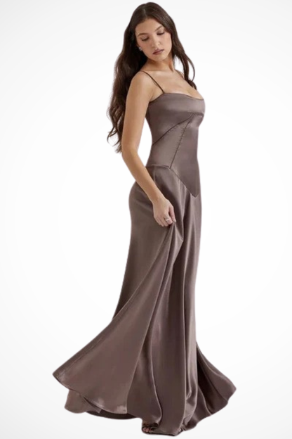 Lorenna – Vestido Maxi de Satén con Corsé para Boda