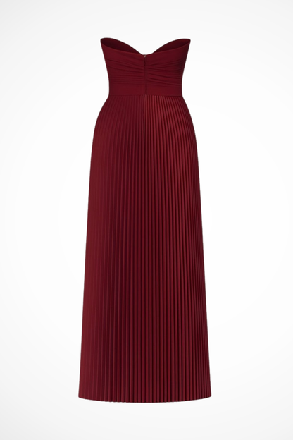 Vivienne – Vestido Maxi Plisado sin Tirantes para Boda