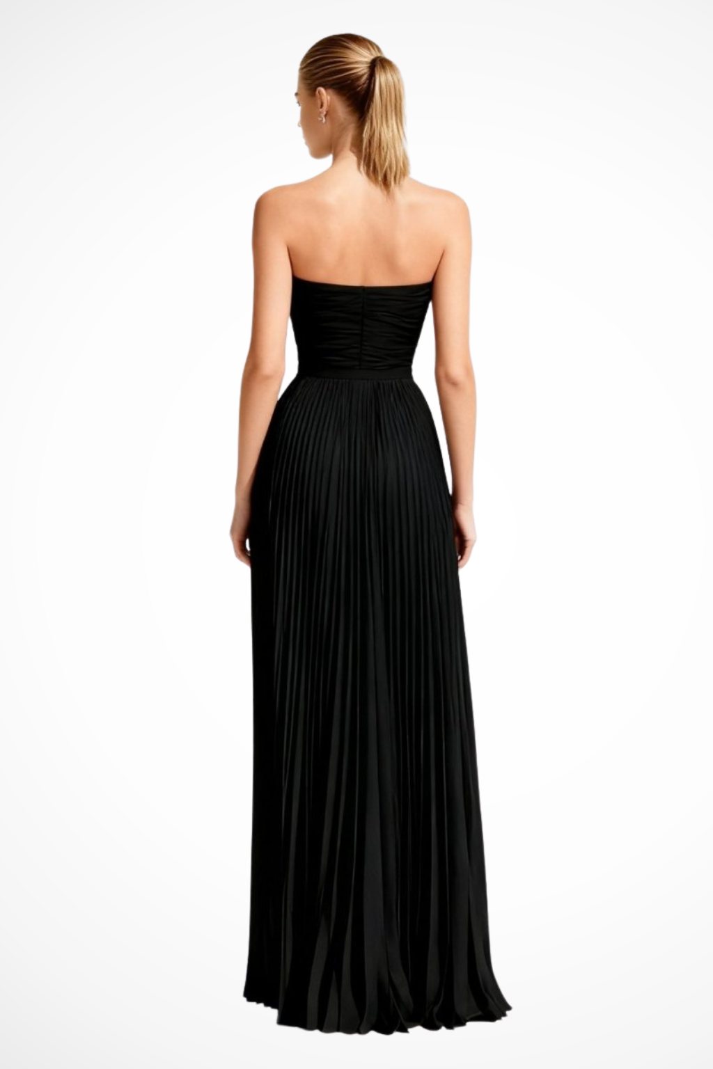 Vivienne – Vestido Maxi Plisado sin Tirantes para Boda