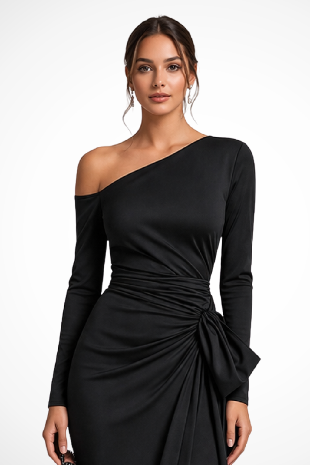 Valmora – Vestido Maxi de Satén de Un Hombro para Boda y Gala