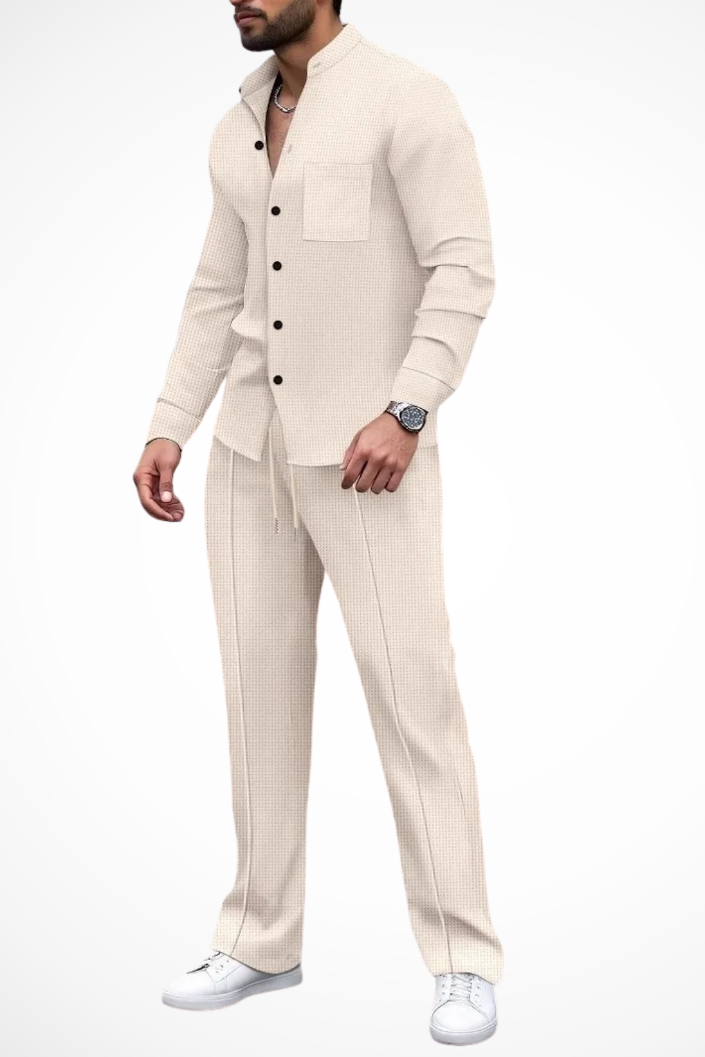 Barrington – Conjunto de Camisa Texturizada y Pantalón de 2 Piezas para Hombre