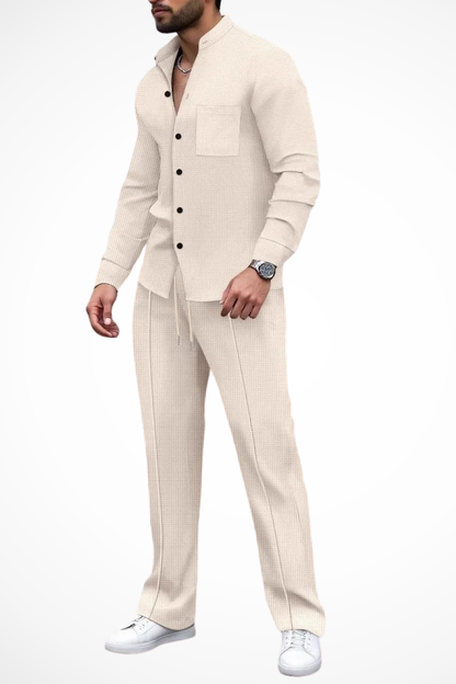 Barrington – Conjunto de Camisa Texturizada y Pantalón de 2 Piezas para Hombre