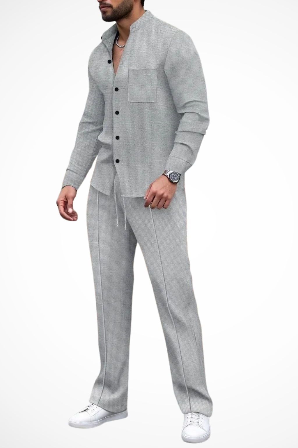 Barrington – Conjunto de Camisa Texturizada y Pantalón de 2 Piezas para Hombre