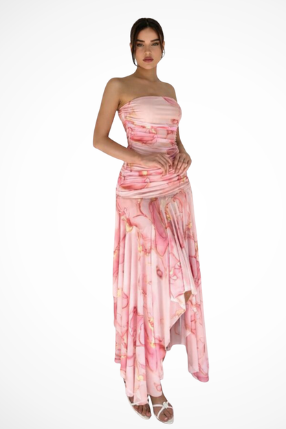 Cordelia – Vestido Maxi Floral sin Tirantes para Boda