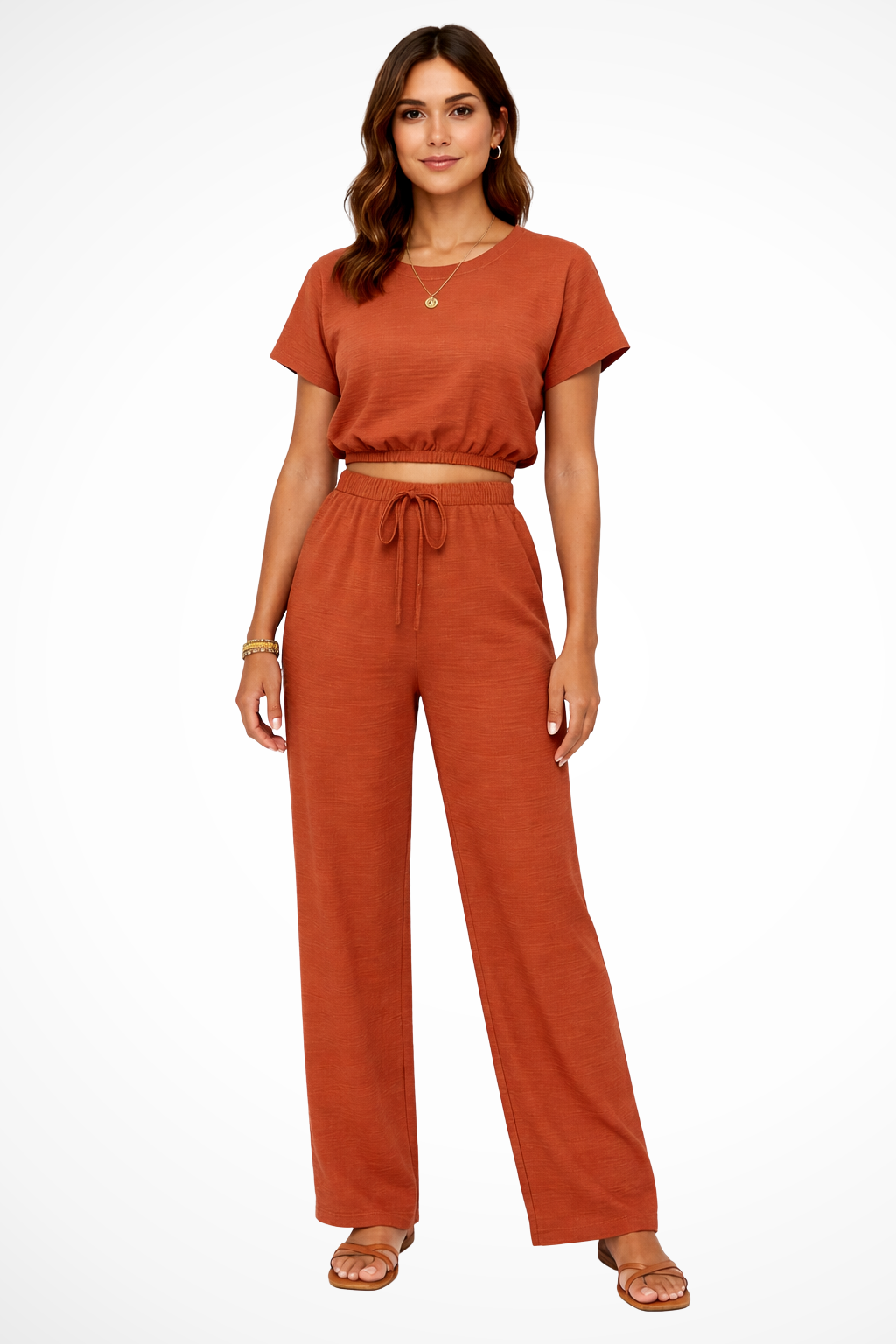 Emberly – Conjunto Holgado de Top y Pantalón de Pierna Ancha
