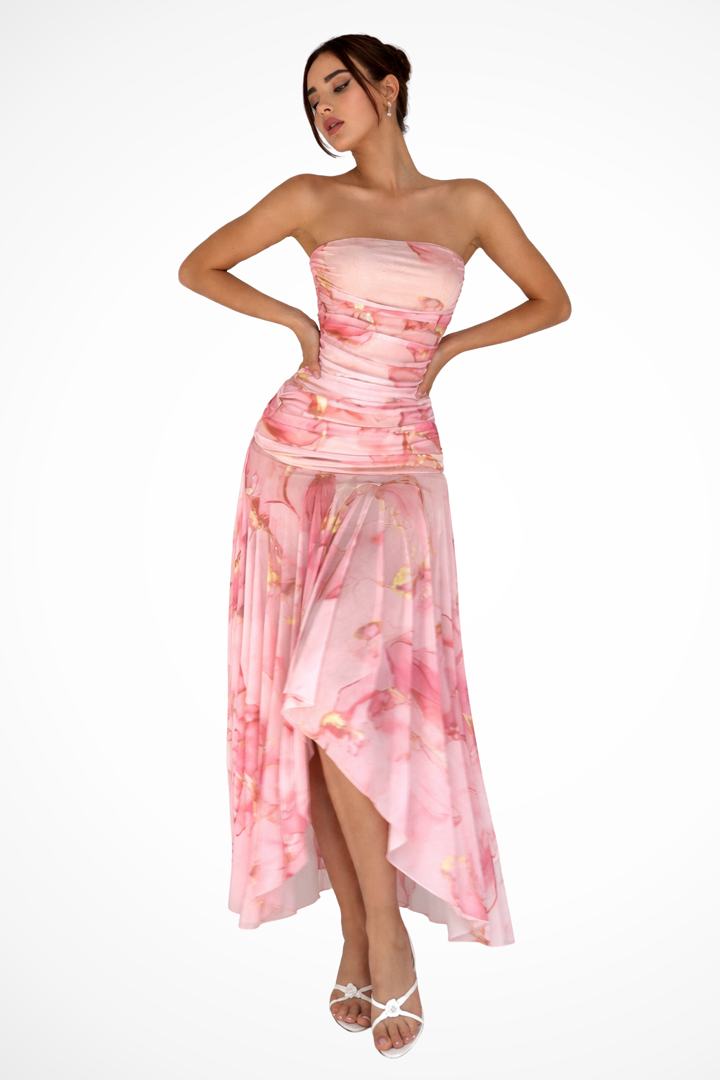Cordelia – Vestido Maxi Floral sin Tirantes para Boda