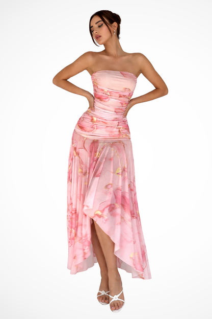 Cordelia – Vestido Maxi Floral sin Tirantes para Boda