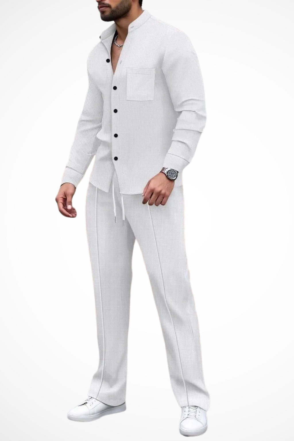 Barrington – Conjunto de Camisa Texturizada y Pantalón de 2 Piezas para Hombre