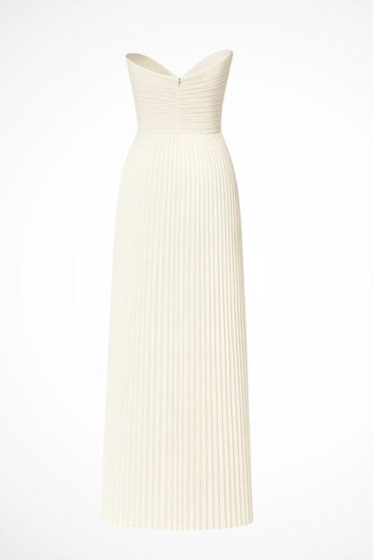 Vivienne – Vestido Maxi Plisado sin Tirantes para Boda