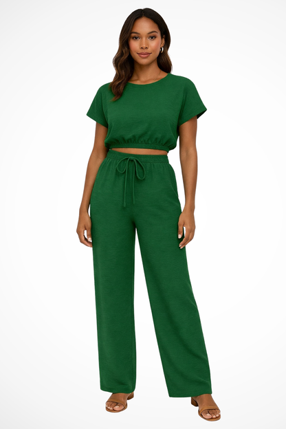 Emberly – Conjunto Holgado de Top y Pantalón de Pierna Ancha