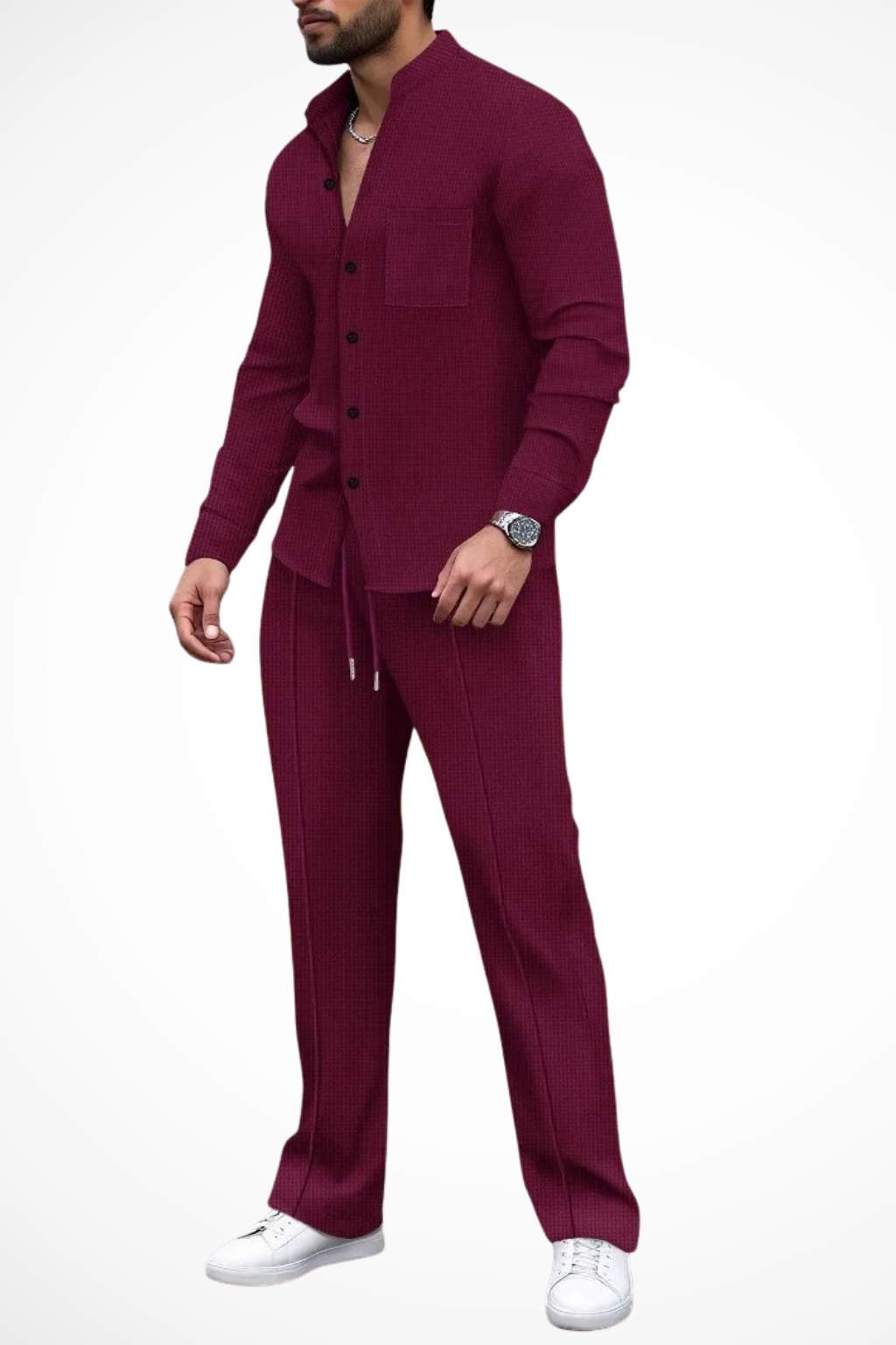 Barrington – Conjunto de Camisa Texturizada y Pantalón de 2 Piezas para Hombre
