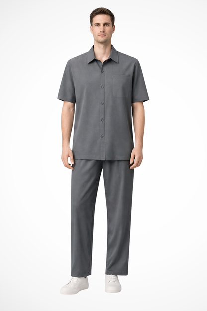 James – Conjunto de Camisa y Pantalón Azul Marino para Hombre