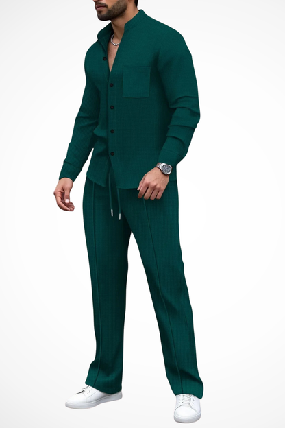 Barrington – Conjunto de Camisa Texturizada y Pantalón de 2 Piezas para Hombre