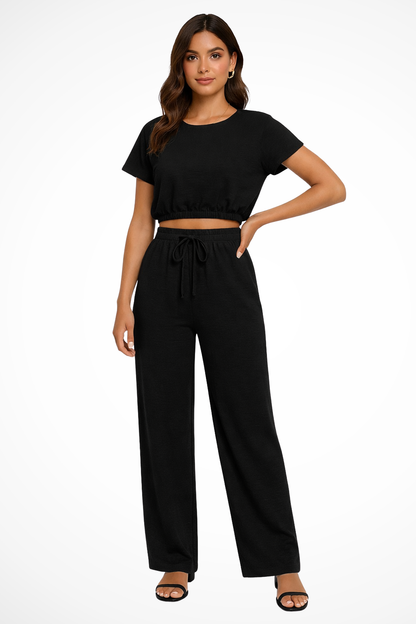 Emberly – Conjunto Holgado de Top y Pantalón de Pierna Ancha