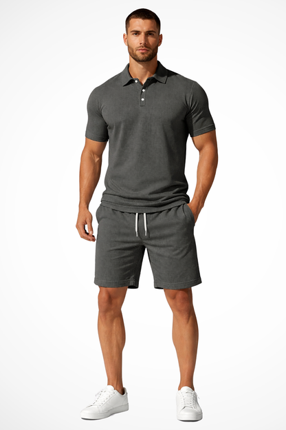 Lex – Conjunto de Polo y Shorts Texturizados para Hombre