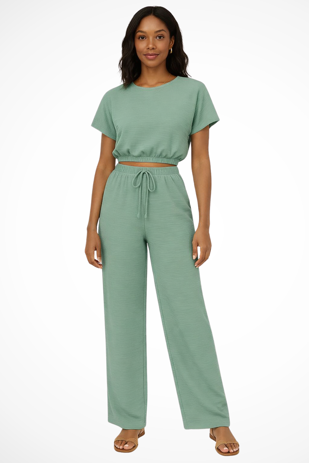 Emberly – Conjunto Holgado de Top y Pantalón de Pierna Ancha