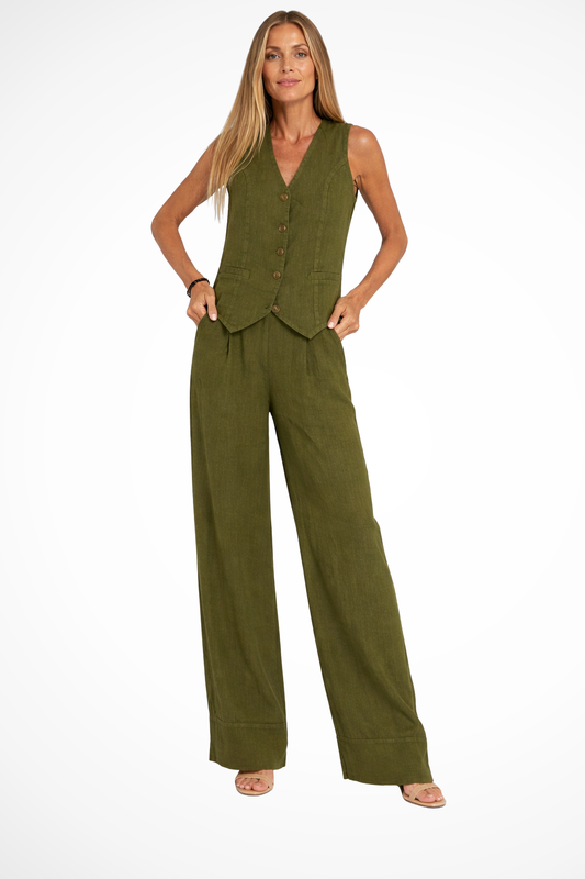 Laurentia – Conjunto Coordinado de Chaleco y Pantalón Ancho