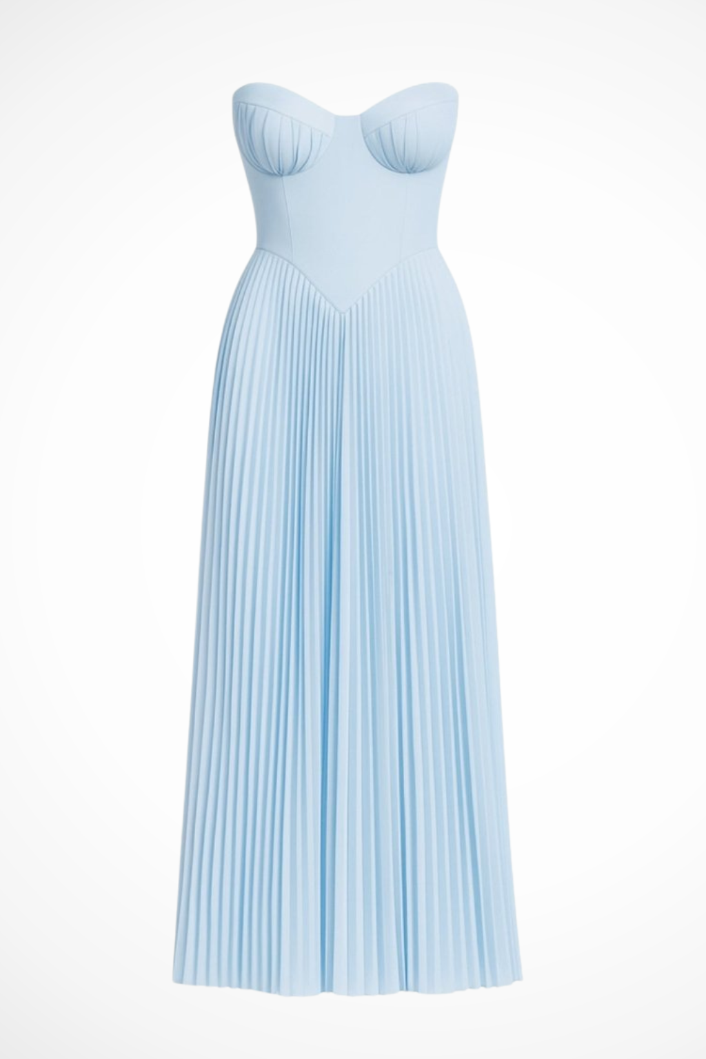 Vivienne – Vestido Maxi Plisado sin Tirantes para Boda