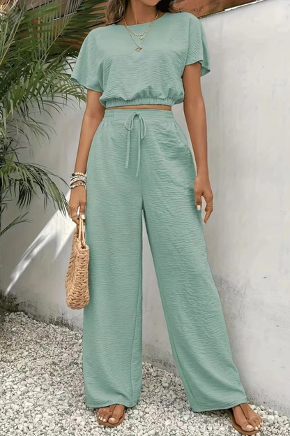 Emberly – Conjunto Holgado de Top y Pantalón de Pierna Ancha