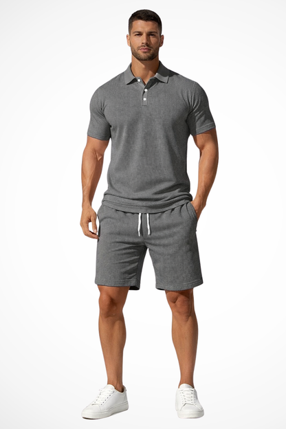 Lex – Conjunto de Polo y Shorts Texturizados para Hombre