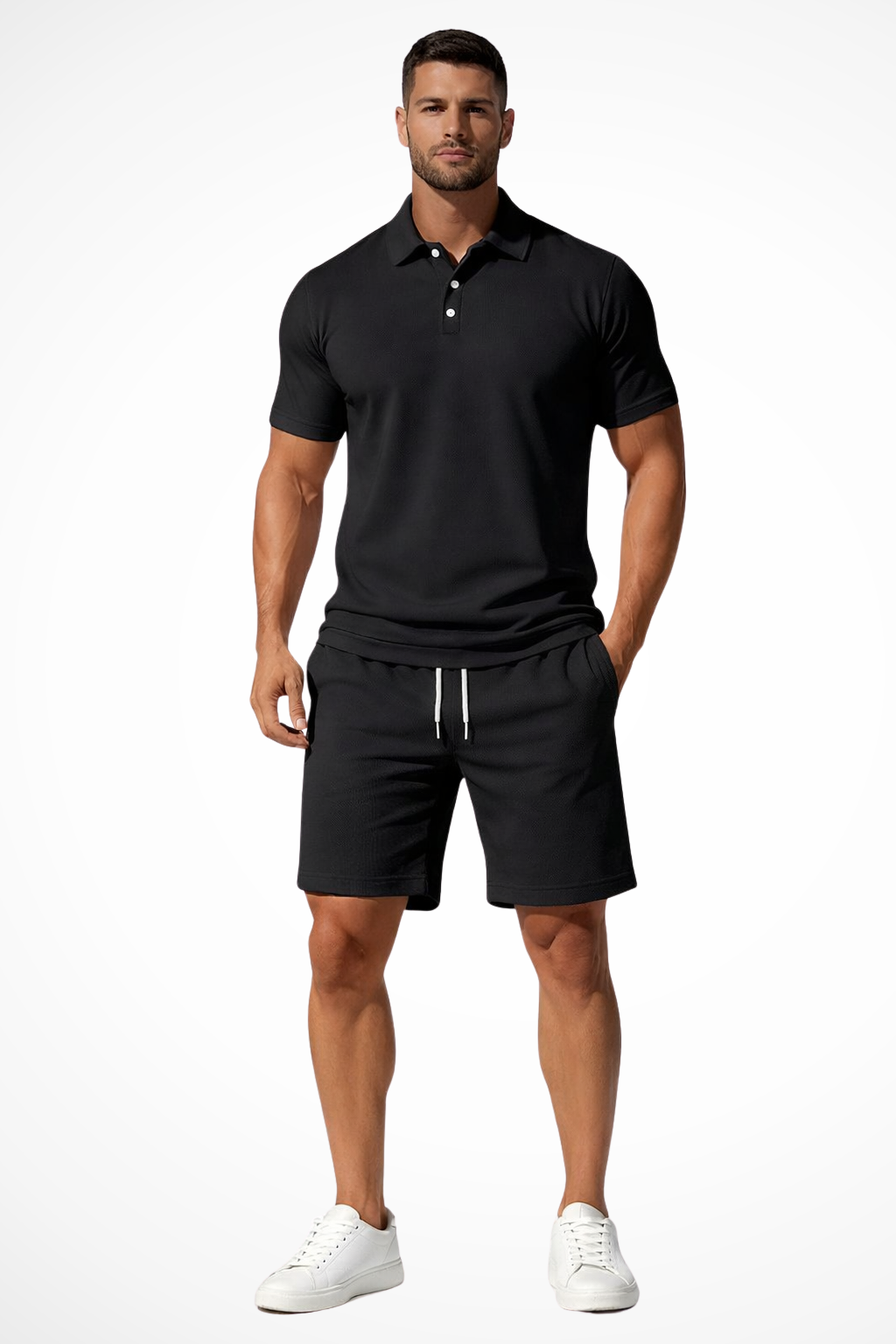 Lex – Conjunto de Polo y Shorts Texturizados para Hombre