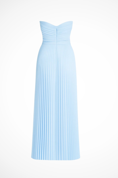 Vivienne – Vestido Maxi Plisado sin Tirantes para Boda
