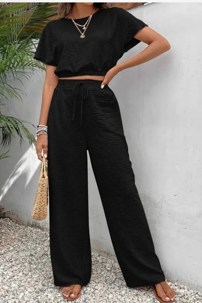 Emberly – Conjunto Holgado de Top y Pantalón de Pierna Ancha