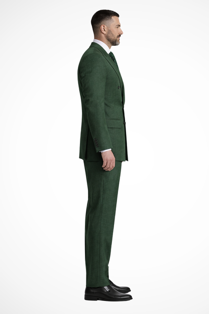 Barnaby – Traje de Lino Verde de Doble Botonadura para Boda