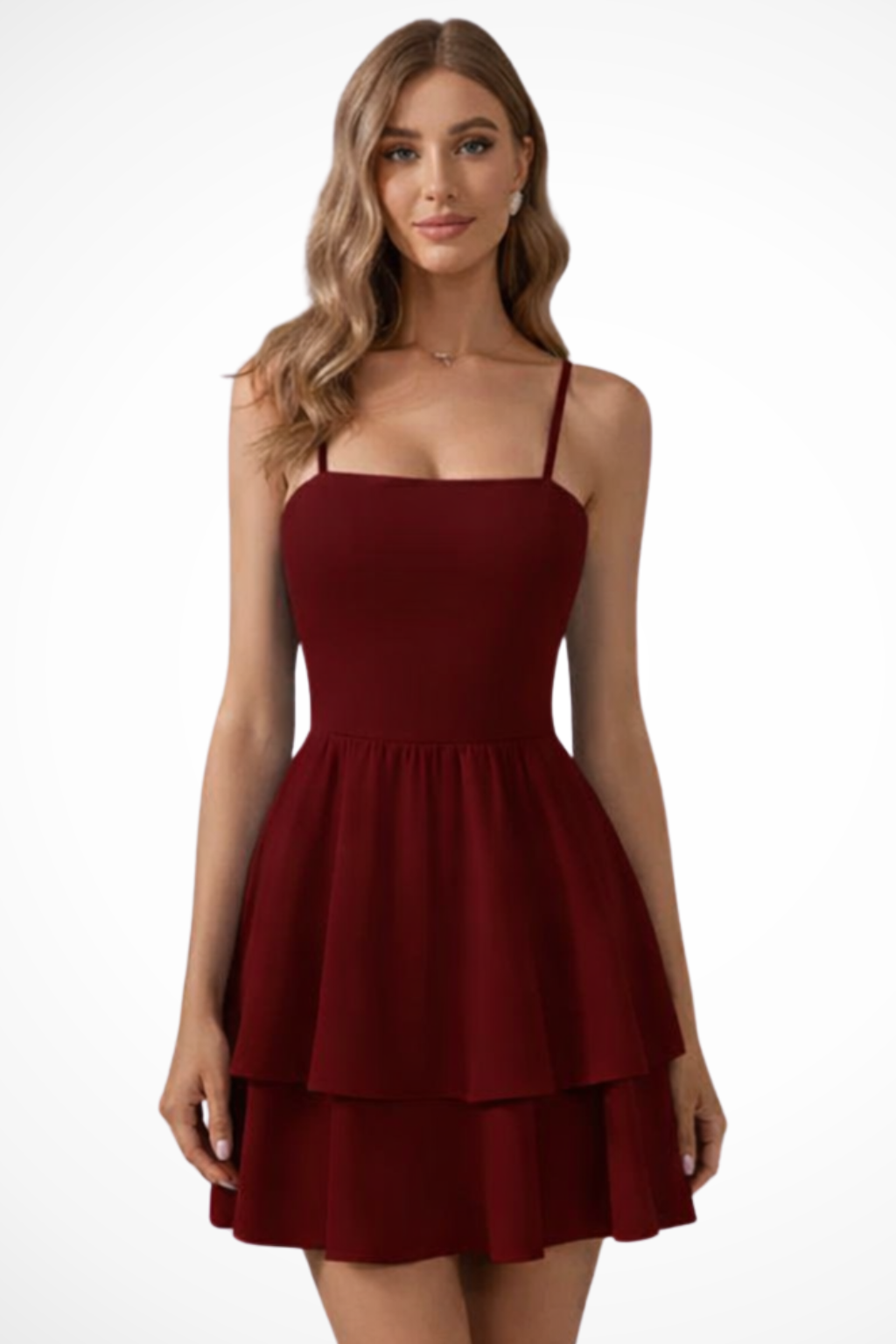 Poppy – Vestido Mini de Verano con Tirantes y Falda con Volantes