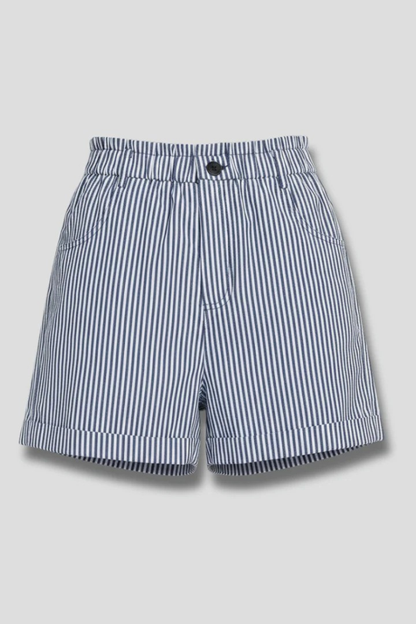 Ada – Shorts Sastre de Tiro Alto con Rayas y Botones