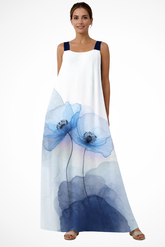 Mabel – Vestido Maxi Floral sin Mangas de Verano
