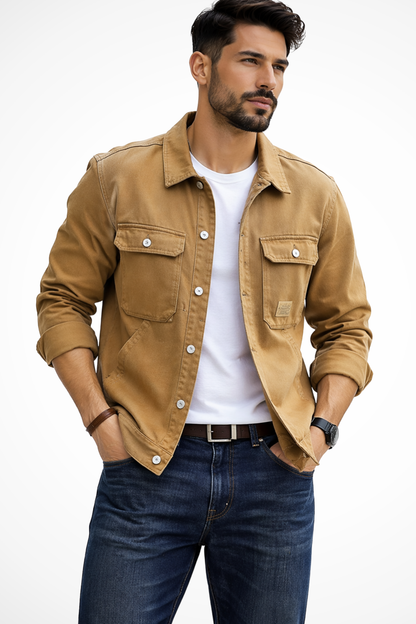 Brody – Chaqueta Denim con Múltiples Bolsillos para Hombre