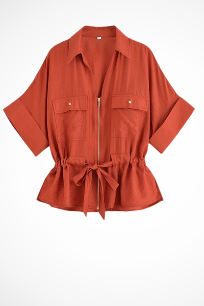 Dorothea – Conjunto de Camisa con Nudo y Pantalón Ancho