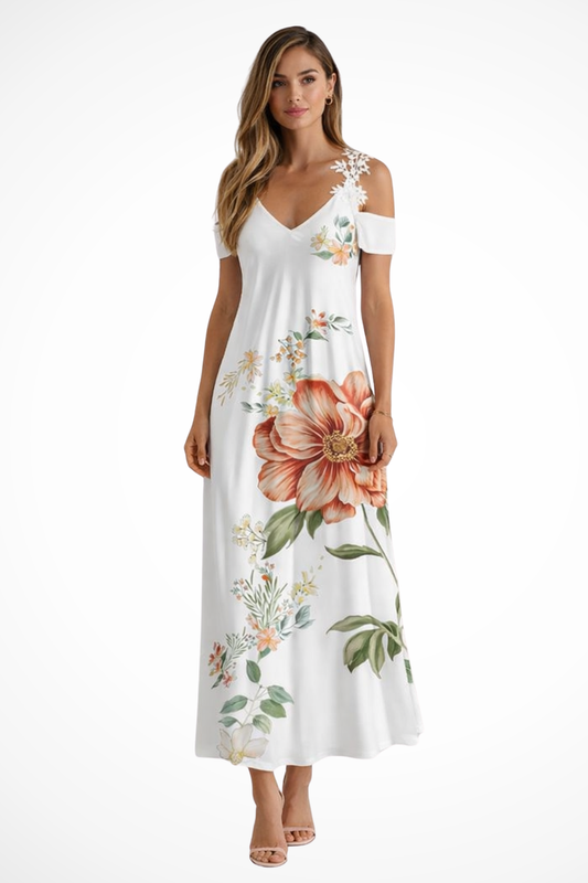 Rosana – Vestido Maxi Floral sin Mangas de Verano