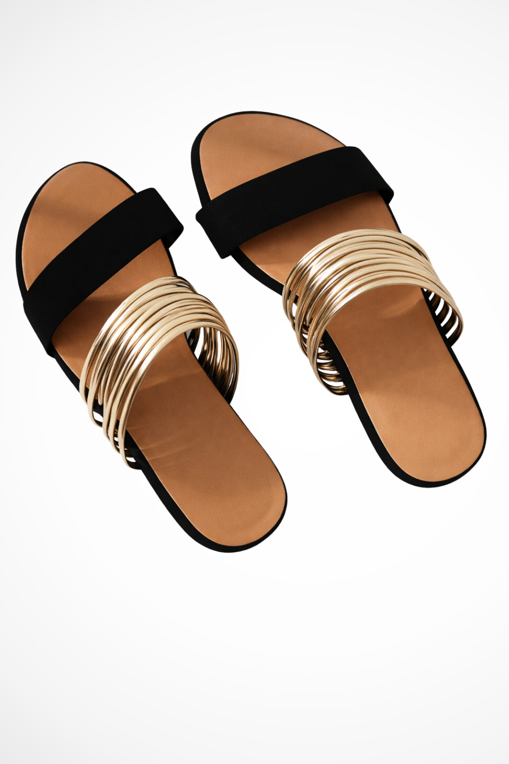 Cecily – Sandalias Planas con Anillos Metálicos Decorativos