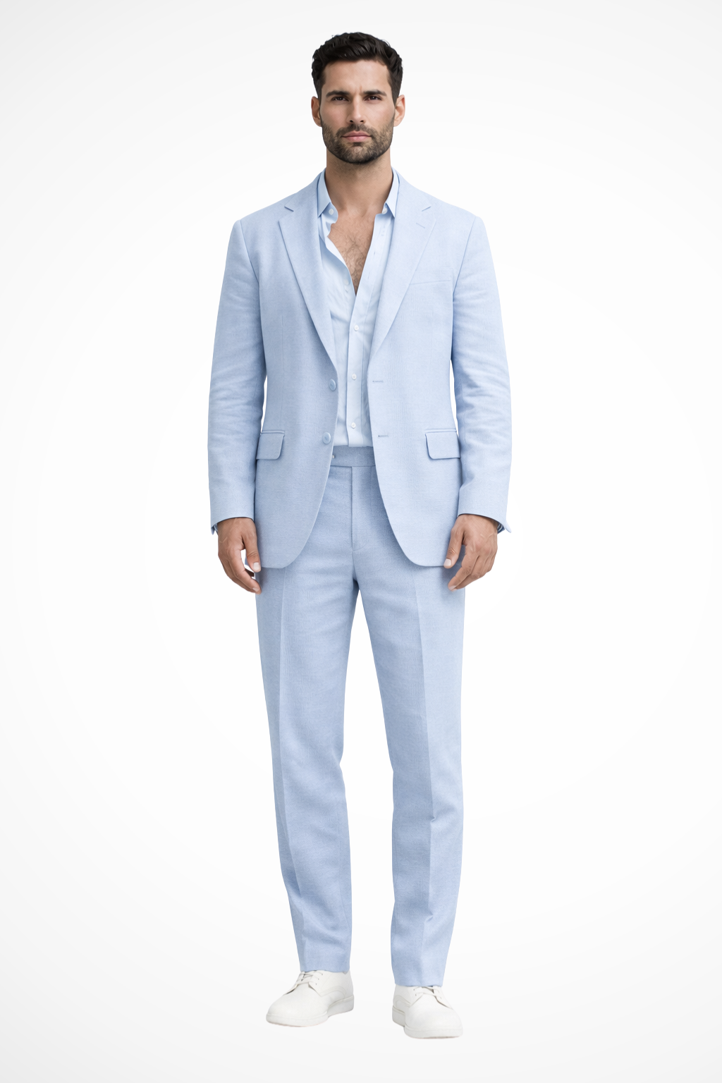 Monty – Traje de Lino Blanco de Verano para Hombre