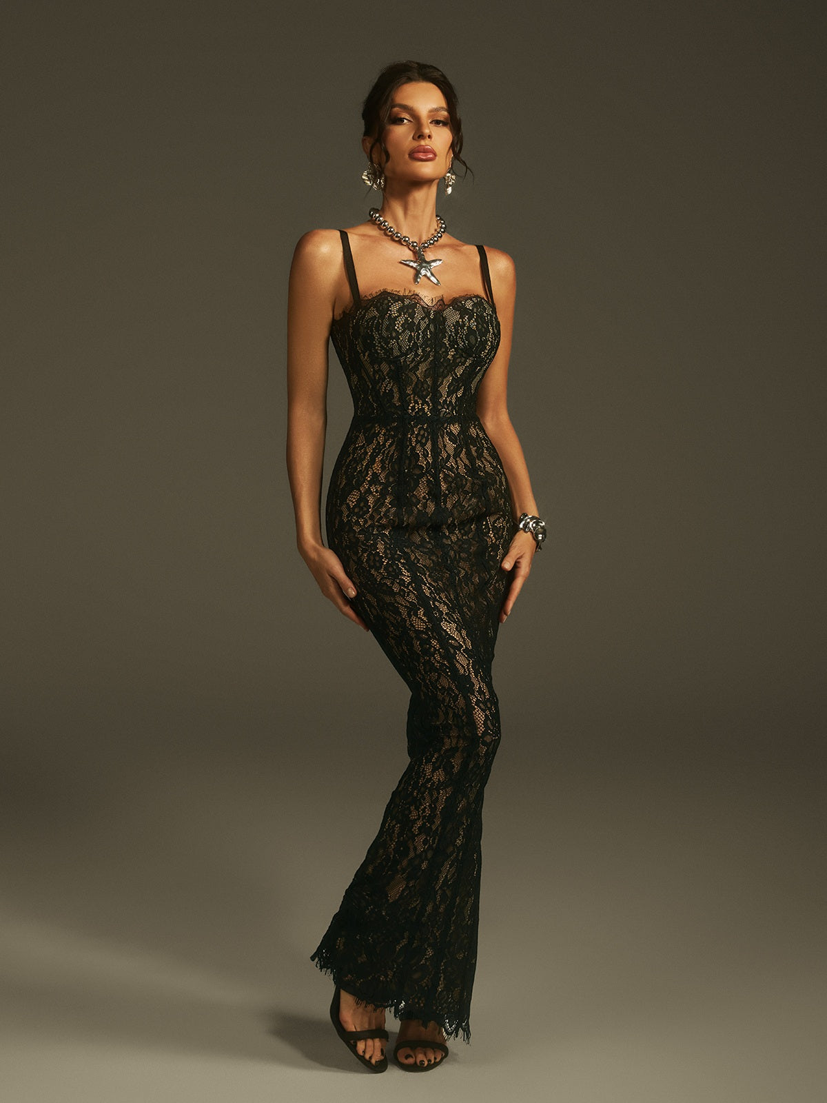 Vestido de Fiesta Largo Paola – vista lateral | Horizoncor