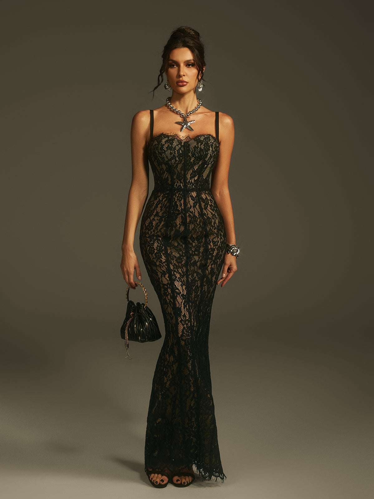 Vestido de Fiesta Largo Paola – de Encaje | Horizoncor
