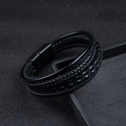 Cruz – Pulsera de cuero para hombres – robusta, elegante y atemporal