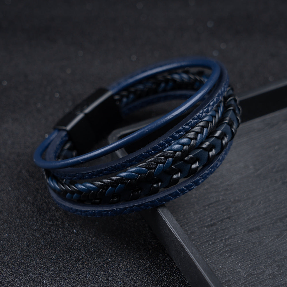 Cruz – Pulsera de cuero para hombres – robusta, elegante y atemporal