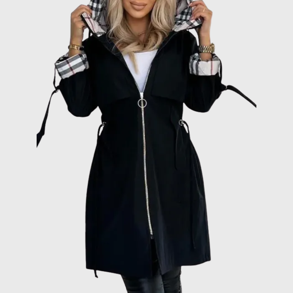 Detalle blazer mujer de mujer con cierre frontal – vista frontal | Horizoncor