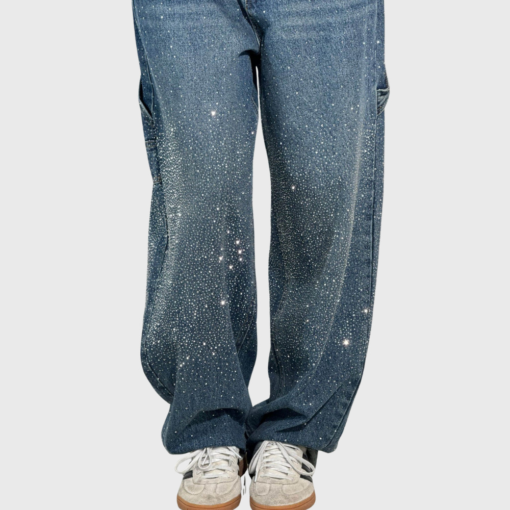 Detalle pantalones de mujer de mezclilla Balloon Carpenter – vista frontal | Horizoncor