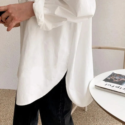 Selvyn – Blusa Oversize con Botones y Manga Larga