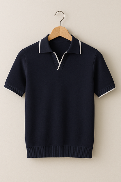 Justin – Polo de Punto Slim Fit con Ribete de Contraste para Hombre