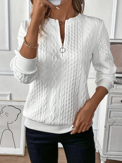 Detalle suéter mujer Thalienne – vista frontal | Horizoncor