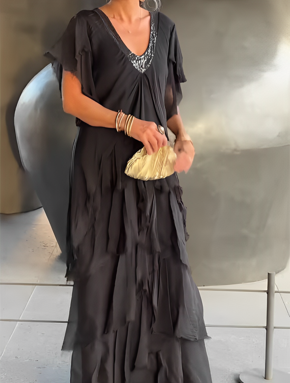 Detalle vestido casual Sitges – vista frontal | Horizoncor